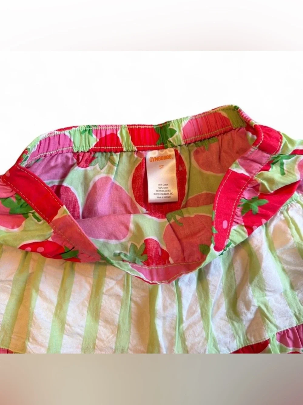 Gymboree Pink Green Strawberry Print Skirt
